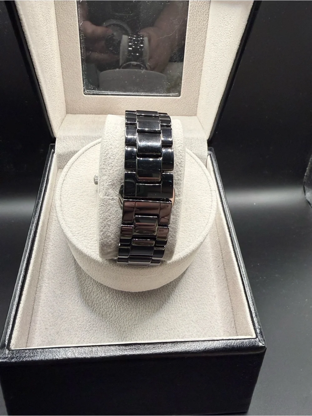Isaac Mizrahi Live! Black Floral Bracelet Watch - Rare Find!
